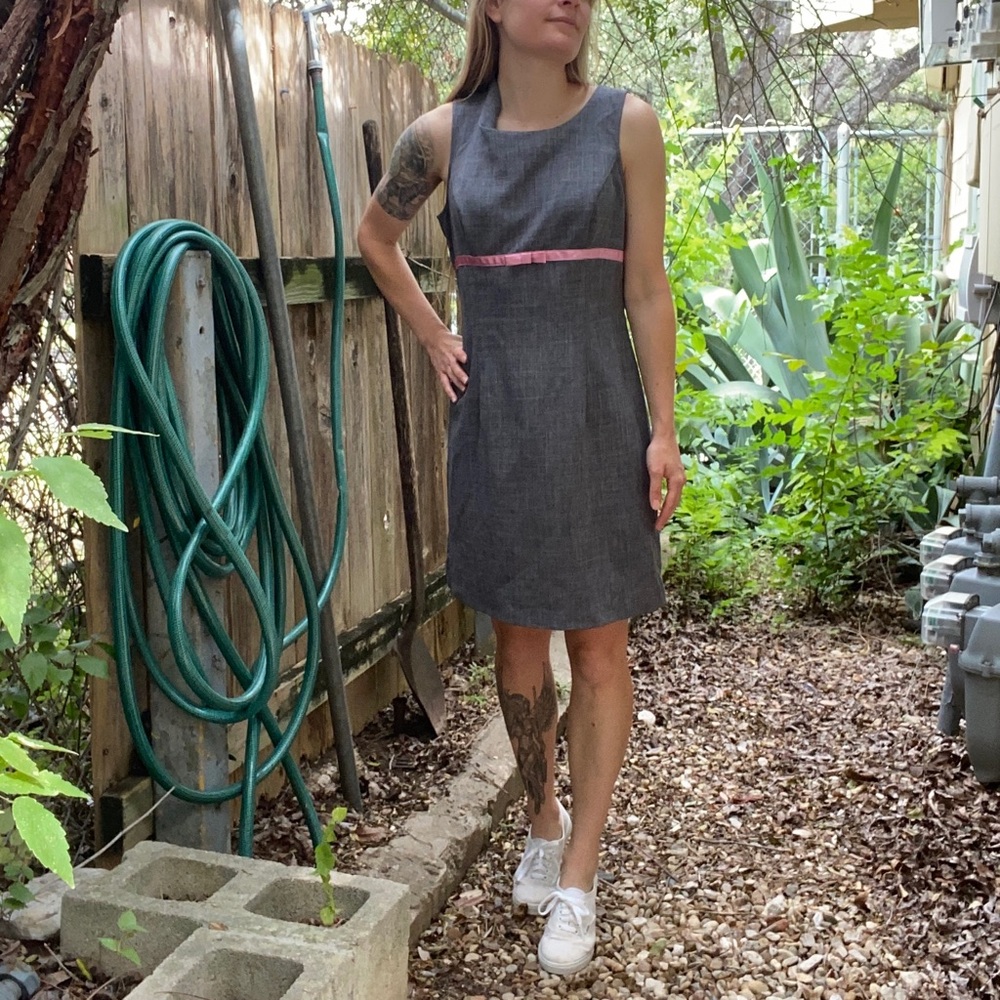 Vintage 90s Fitted Dress with Bow Detail